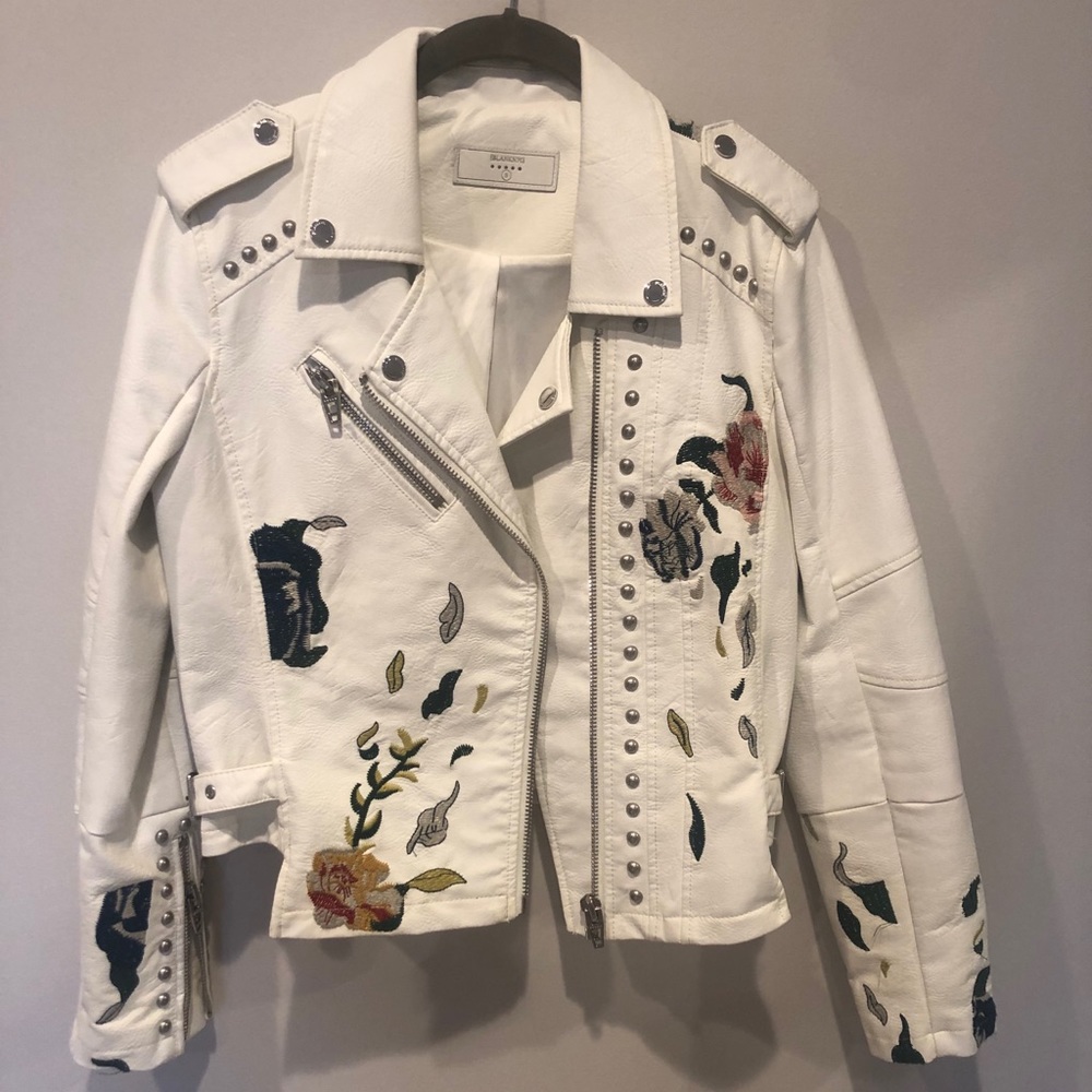 Embroidered Leather Jacket